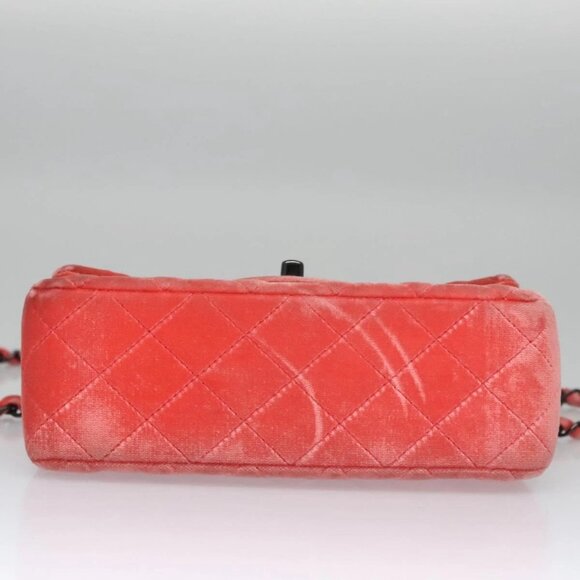 CHANEL Matelasse Chain Shoulder Bag Velor Pink CC Auth BD244V - Picture 7 of 16